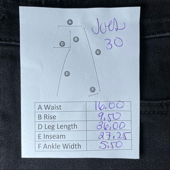 JOES' JEANS DISTRESSED ROCK EMO SKINNY JEANS ANKLE BLACK LARGE 30 - Picture 8 of 8